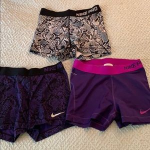 Nike Pro shorts together or $7 each.